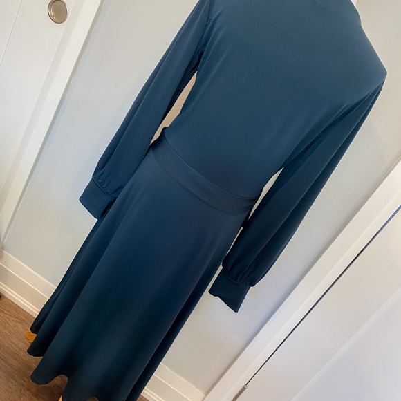H&M Long Sleeve Midi Teal Dress - SZ - EUC - Picture 6 of 7
